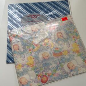 Vintage Gift Wrap Wrapping Paper - Set of 2 - Baby